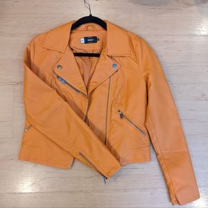 Orange leather jacket